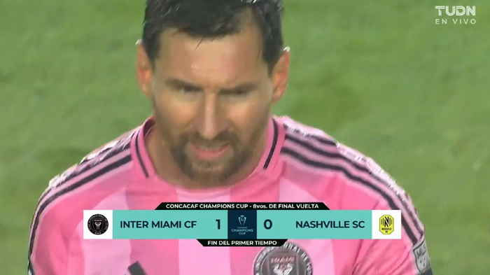 梅西破门解锁生涯第900球 迈阿密国际半场1-0领先